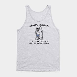 Pismo Beach California Surfing Skeleton Surf Tank Top